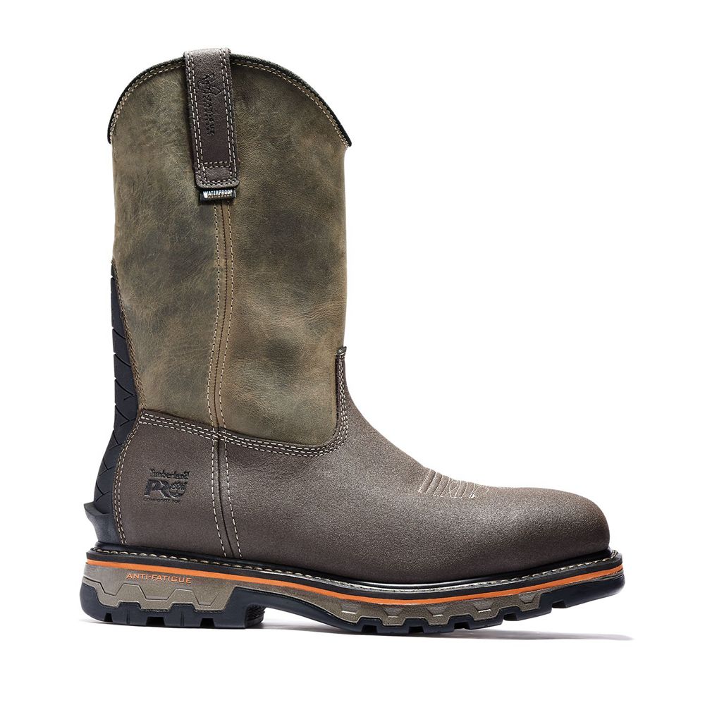 Botas Pro Timberland Argentina Hombre - Pro True Grit Waterproof Composite-Toe Pull-On - Verde Oliva